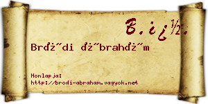 Bródi Ábrahám névjegykártya
